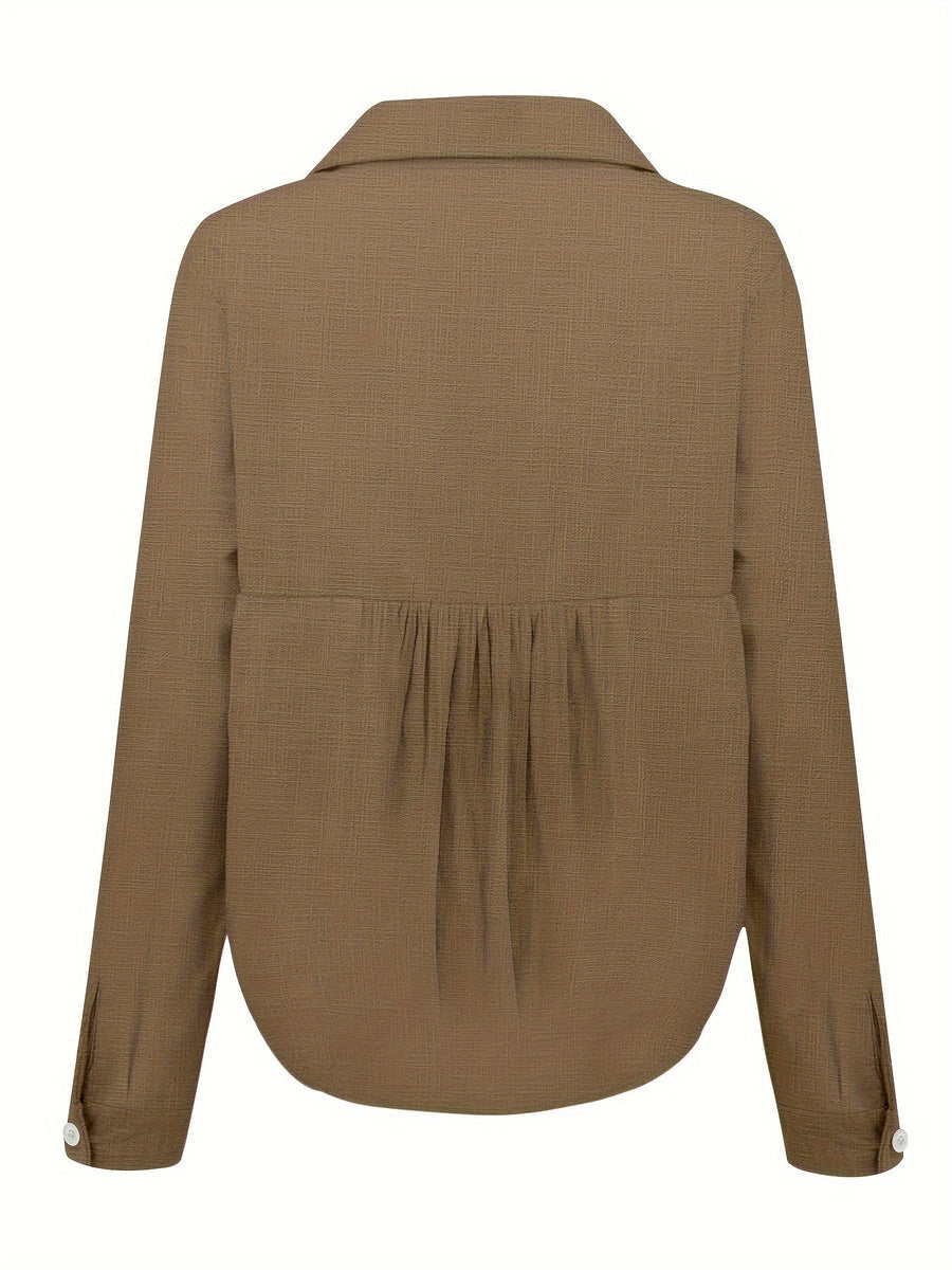 SINA - LOCKERE LEINENBLUSE MIT KNÖPFEN