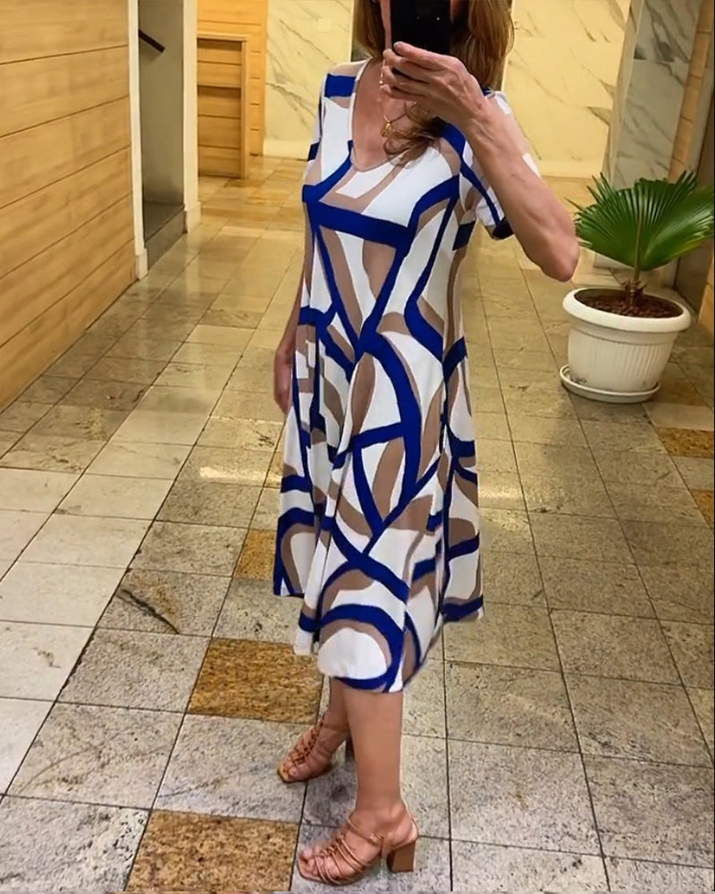 Tessa - Bedrucktes Kurzarmkleid