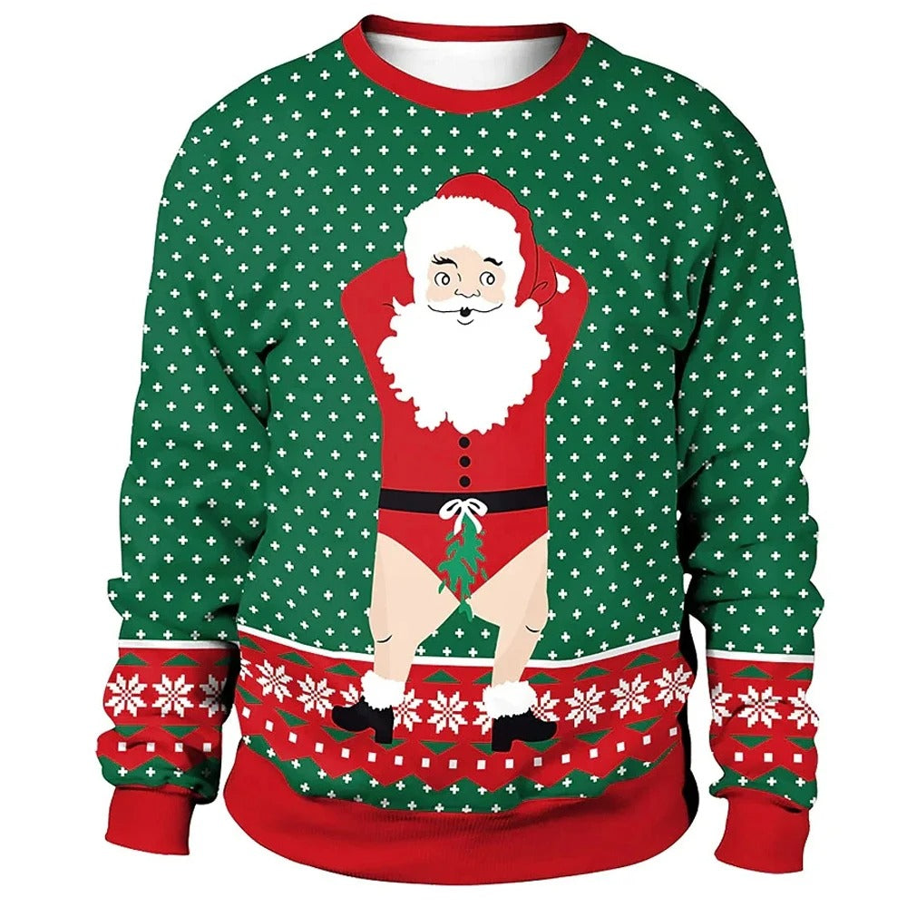 Rundhalsausschnitt Weihnachtspullover