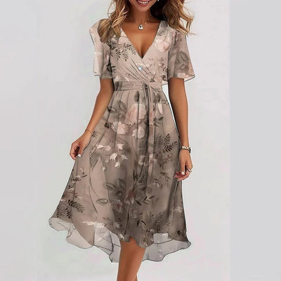 Laika - Geblümtes Midi-Sommerkleid aus Chiffon