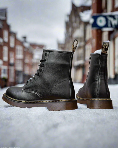 Stylische, bequeme, hochgeschnittene Leder-Winterstiefel für Damen