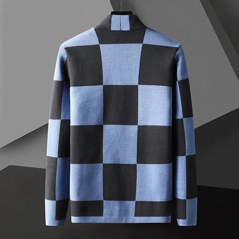 Tomasz | Stilvolle karierte Strickjacke für Männer