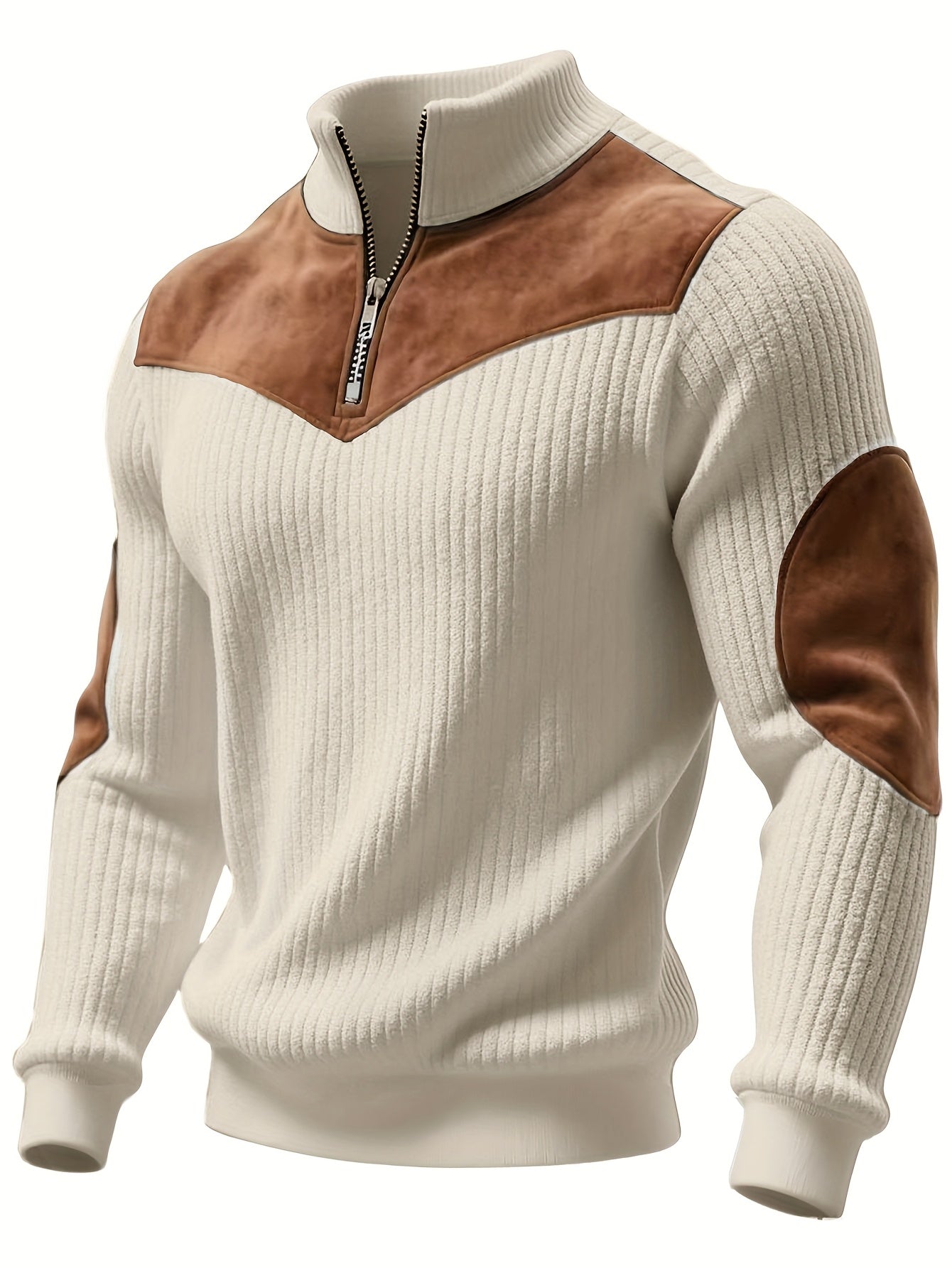 kortez – Lässiger Strickpullover Mit Halbem Reißverschluss