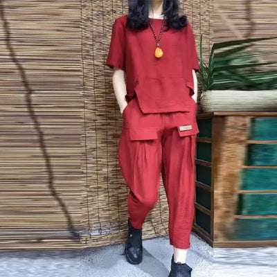 MELIKE - SET AUS BLUSE UND CARGOHOSE