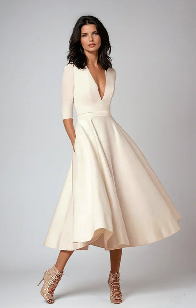 Diana - Midikleid mit V-Ausschnitt