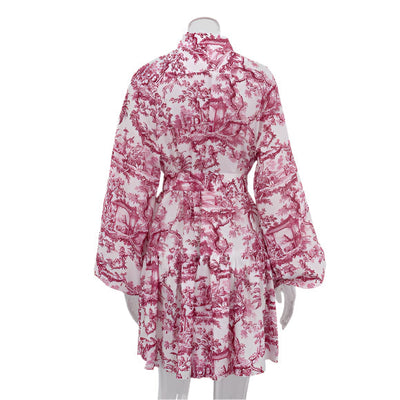 Solstice Boho Trapezikleid – Lange Pufferblumen-Midikleid