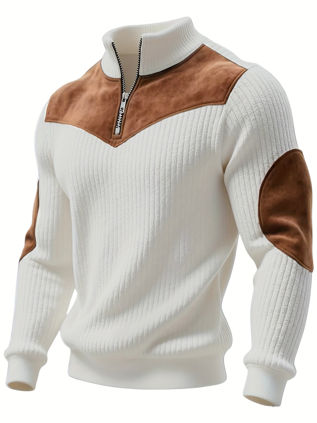 kortez – Lässiger Strickpullover Mit Halbem Reißverschluss