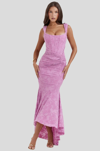 Liva – Ärmellos, gerafftes, Bodycon Abendkleid