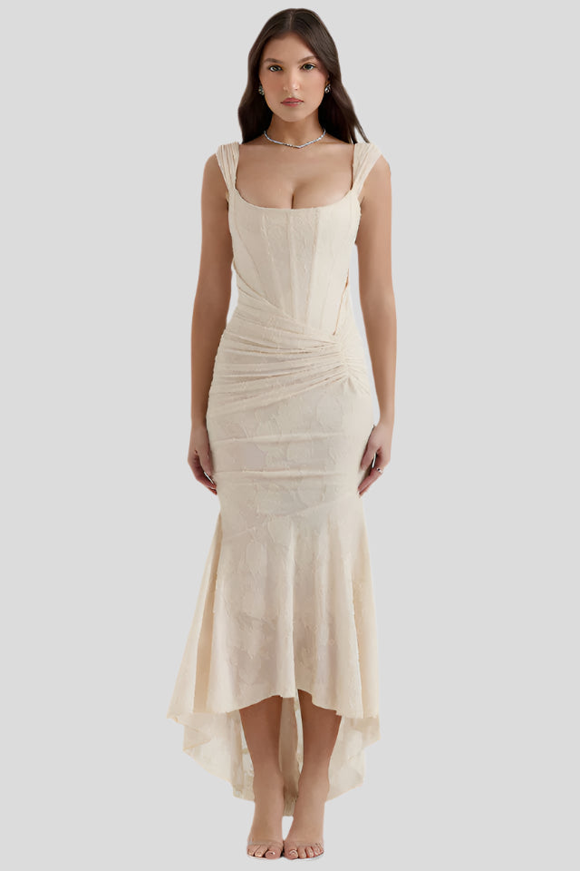 Liva – Ärmellos, gerafftes, Bodycon Abendkleid