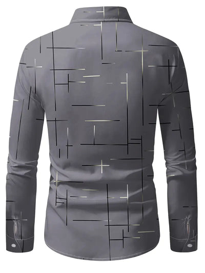 Nerio - Langarmhemd Mit Geometrischem Drucken