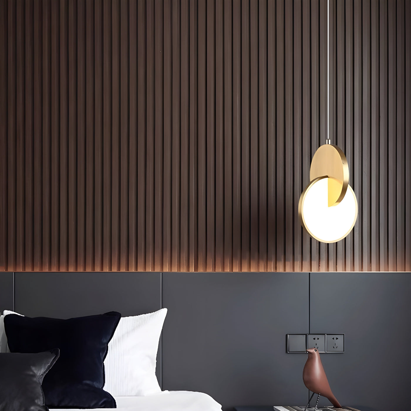 NordicGlow – Moderne skandinavische LED-Pendellampe mit rundem Rahmen und warmem Glühen