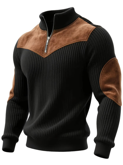 kortez – Lässiger Strickpullover Mit Halbem Reißverschluss