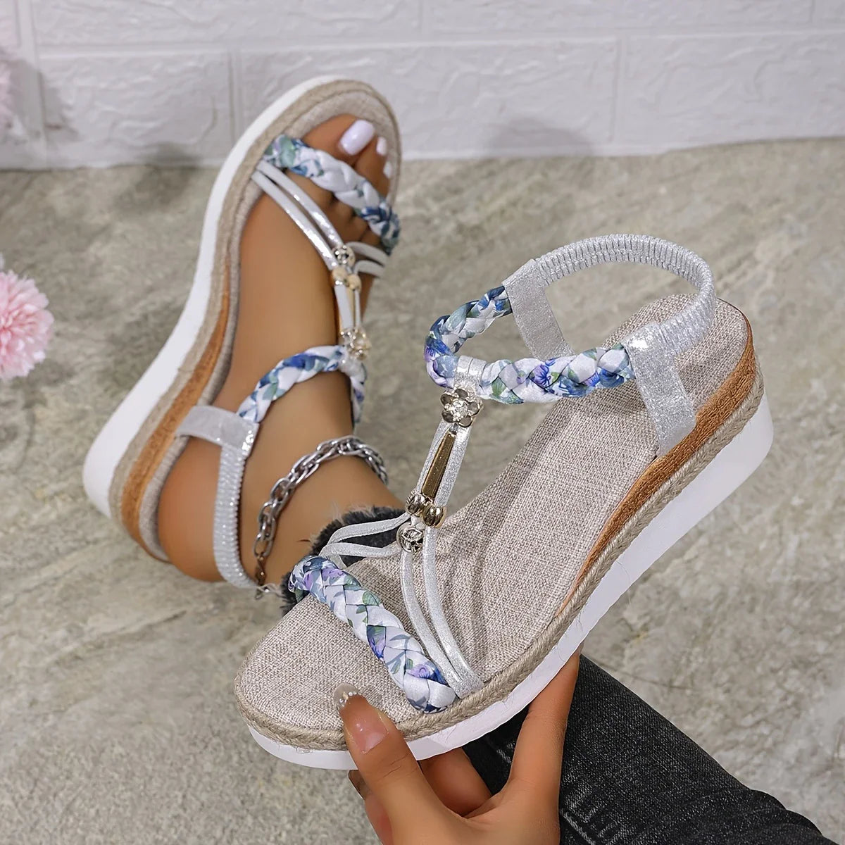 Addison - Women'S Summer New Arrival, Keilsandalen mit Kordel-Detail