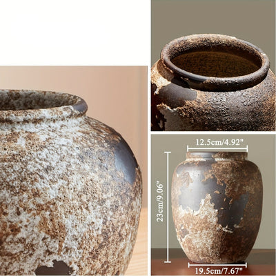 Harvest Bloom Dekorative Vase – Künstlerisches Design mit Texturierter Oberfläche und Fruchtinspirierter Stiele