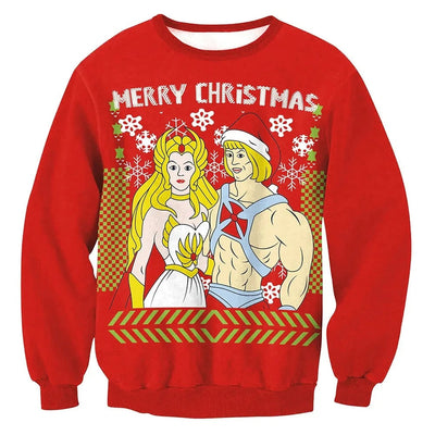 Rundhalsausschnitt Weihnachtspullover