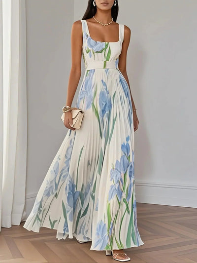Sophie™ | Luxuriöses plissiertes Maxikleid mit Blumenmuster