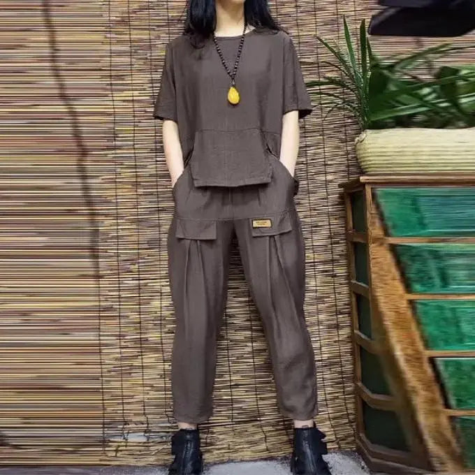 MELIKE - SET AUS BLUSE UND CARGOHOSE