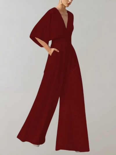 Damen eleganter Jumpsuit mit weitem Bein | Hochzeitsgäste
