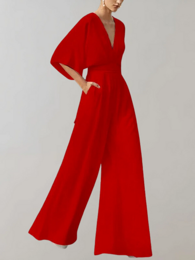 Damen eleganter Jumpsuit mit weitem Bein | Hochzeitsgäste