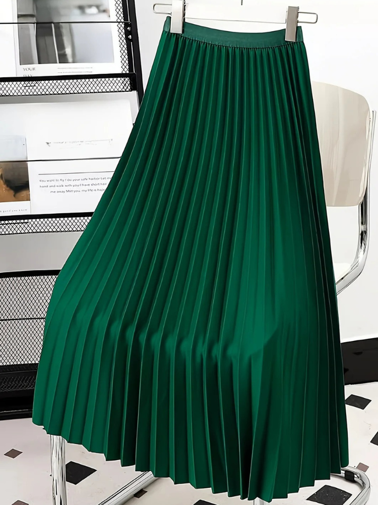 Damen eleganter Midirock mit hoher Taille | Lang