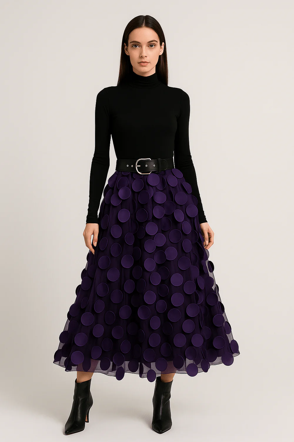 Damen stylischer Vintage-Midirock | Lang