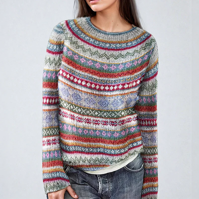 Aria | Bunt gestreift Bequemer Pullover für Frauen