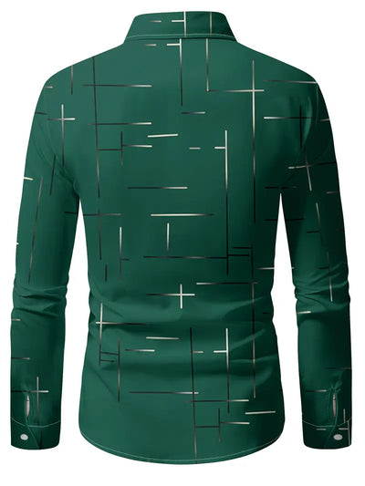 Nerio - Langarmhemd Mit Geometrischem Drucken