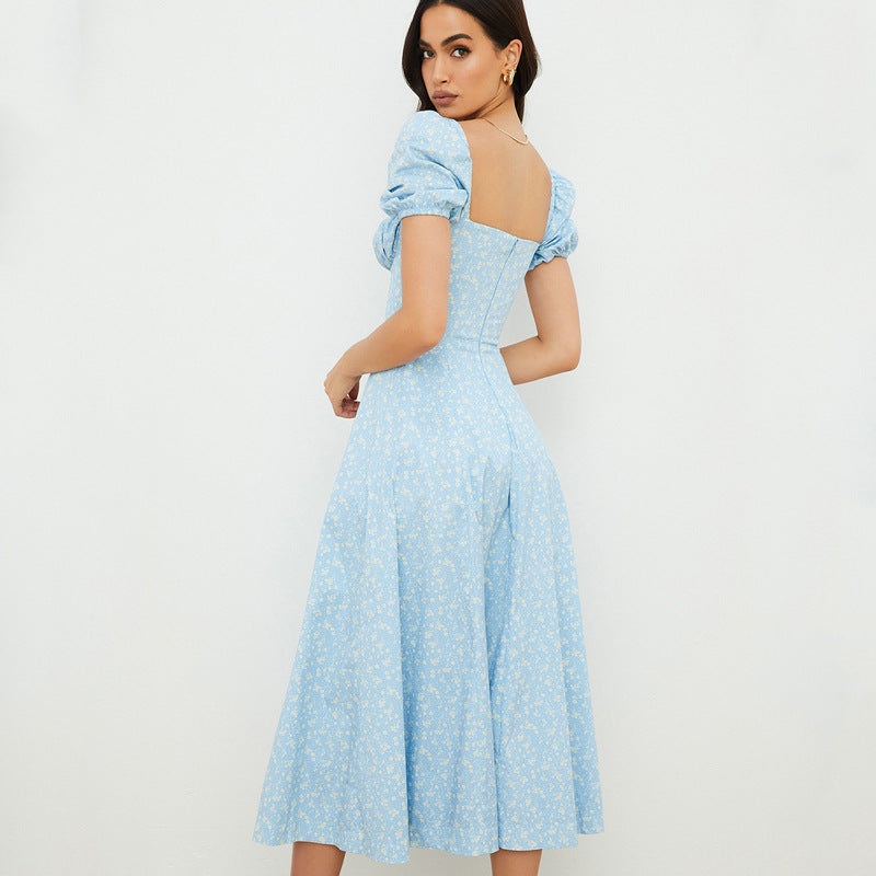 Lucia - Geblümtes Midikleid mit Puffärmeln