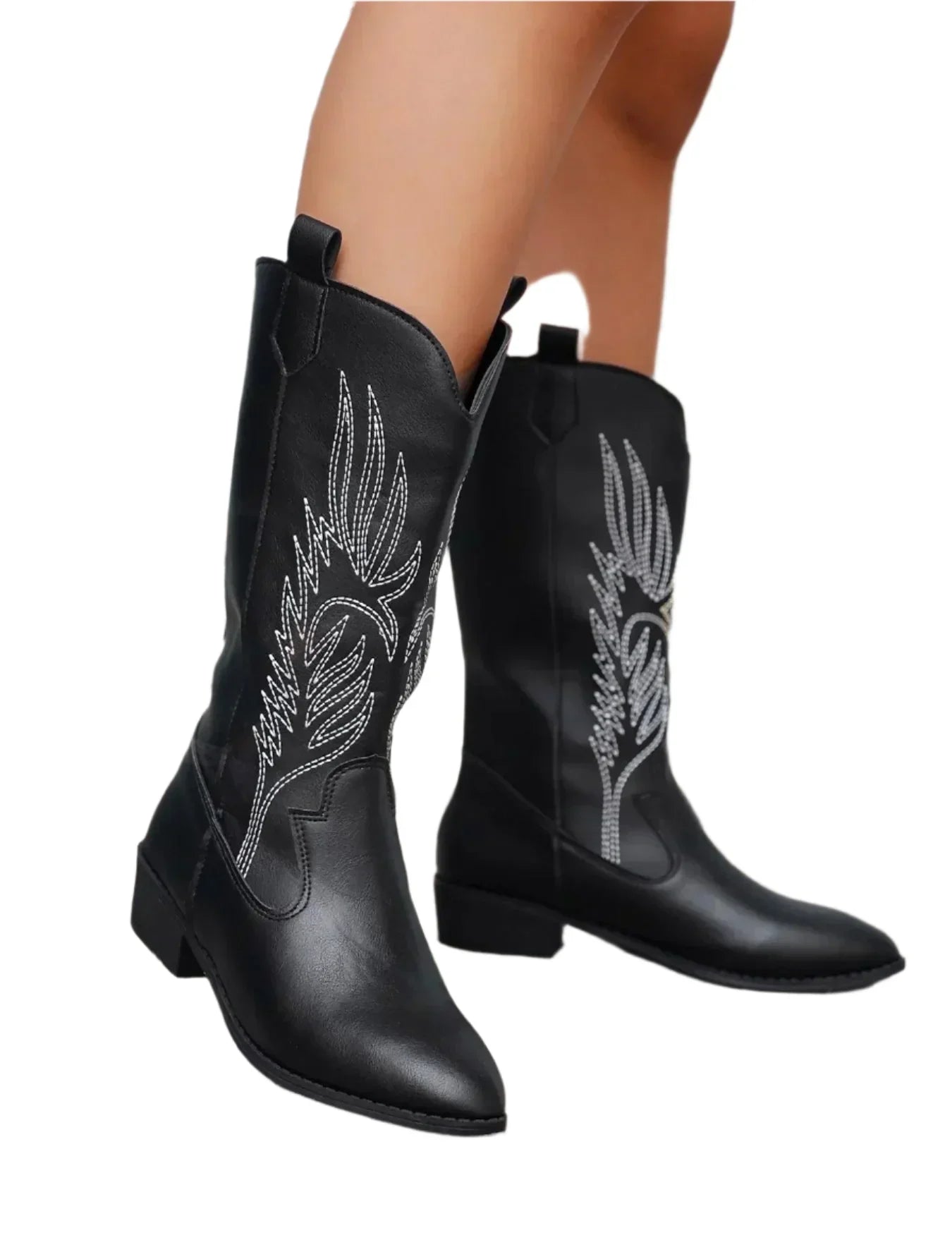 Savannah Slip-On Westernstiefel für Frauen – Bequemer Cowboy-Stil bis zur Mitte der Wade
