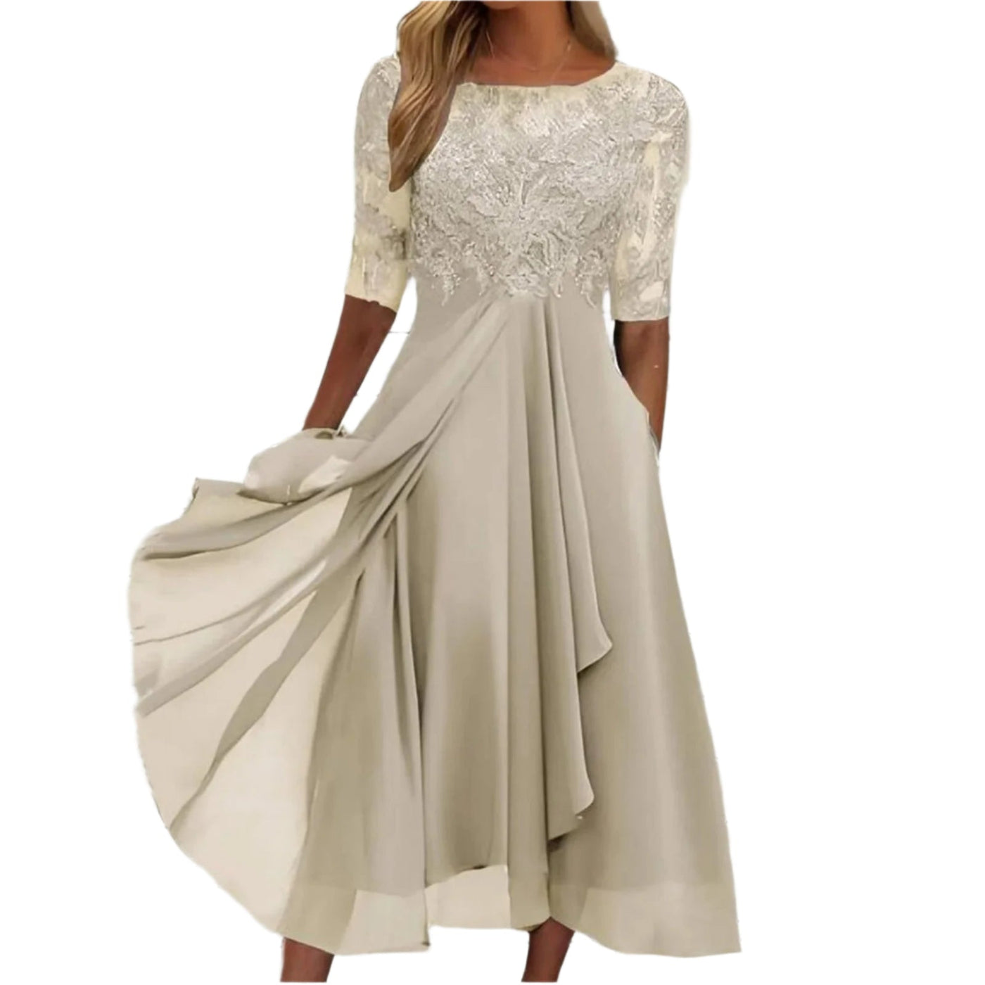 Elara – Zarte blonde Kleid für elegante Anlässe