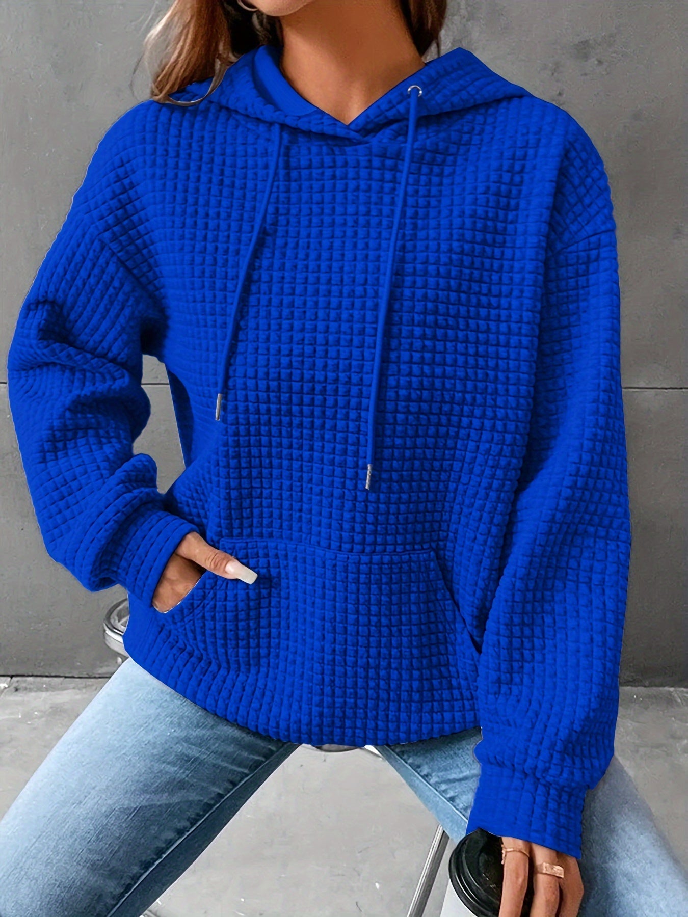 Léana™ | Texturiertes Kapuzen-Sweatshirt mit langen Ärmeln