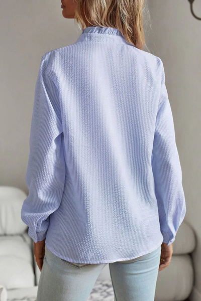 Nina - Blaues Langarmshirt mit Druck