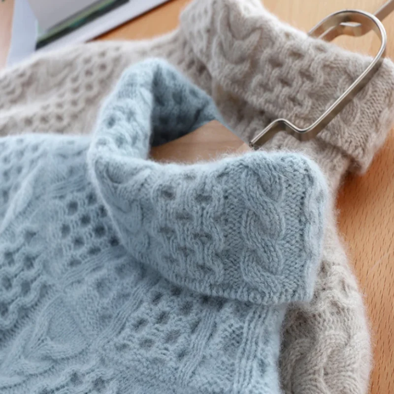 Einfarbiger Rollkragenpullover für Frauen