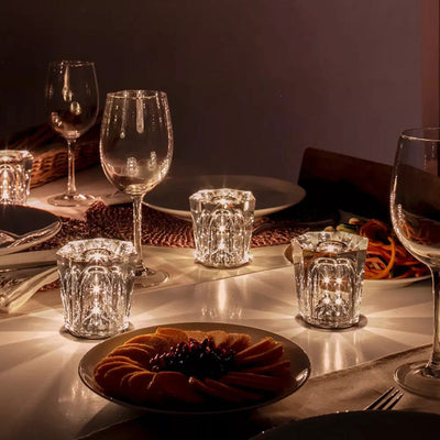 Lunara kabellose LED-Kristall- Tischlampe – Facettierte Stimmungsbeleuchtung