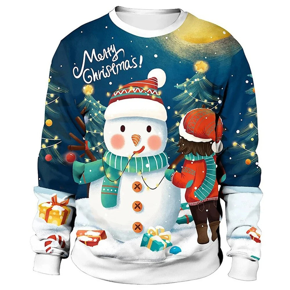 Rundhalsausschnitt Weihnachtspullover
