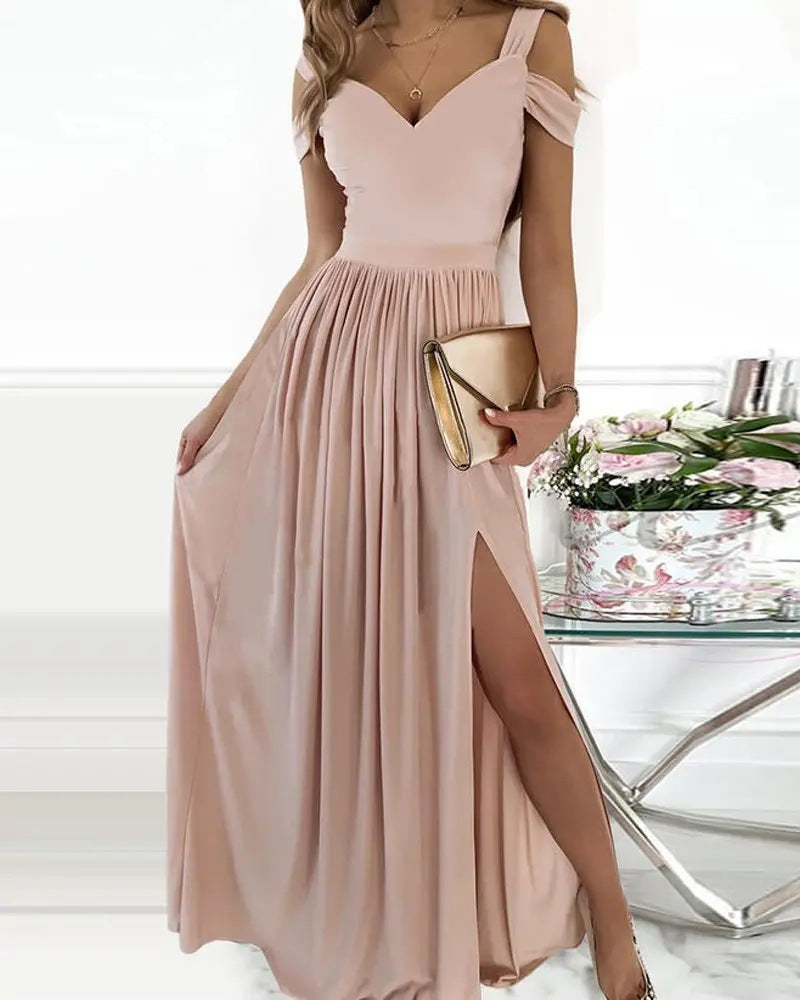 Amanda - Maxikleid mit Blumenfalten