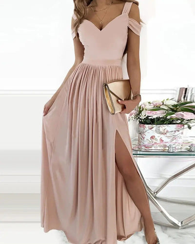 Amanda - Maxikleid mit Blumenfalten