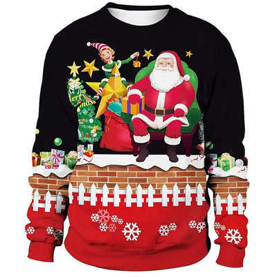 Rundhalsausschnitt Weihnachtspullover