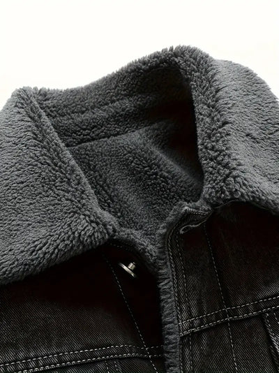 Geoffroy – Vintage Jeans Jacke Mit Fleece Futter