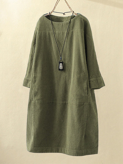 QUIRINA - WEITES KLEID MIT LANGEN ÄRMELN