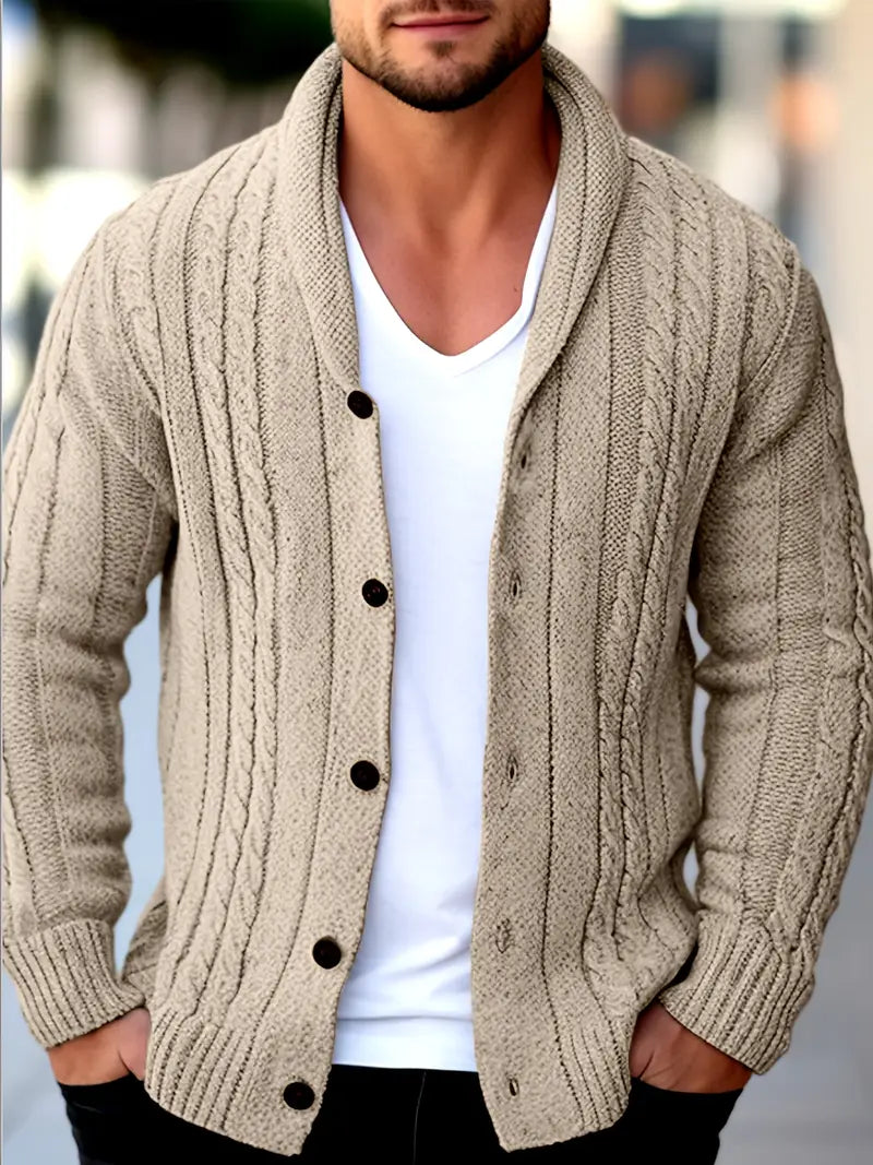 Hatem - Lässiger Strickcardigan Mit Langen Ärmeln