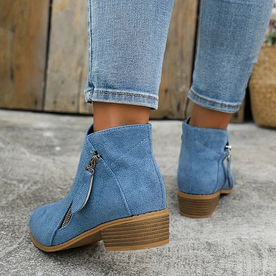 VINA – Orthopädische Lederstiefeletten Mit Reißverschluss