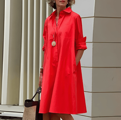Micaela | Hemdkleid mit Umlegekragen und Dreiviertel-Ärmeln