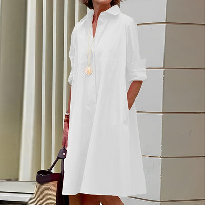 Micaela | Hemdkleid mit Umlegekragen und Dreiviertel-Ärmeln