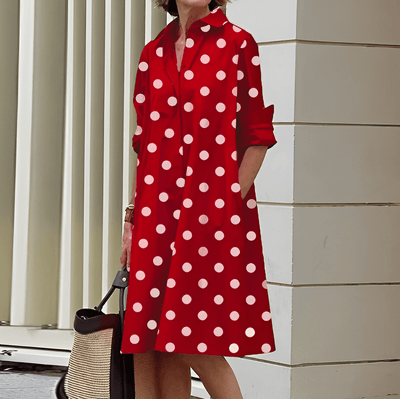Micaela | Hemdkleid mit Umlegekragen und Dreiviertel-Ärmeln