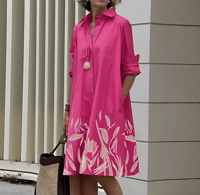 Micaela | Hemdkleid mit Umlegekragen und Dreiviertel-Ärmeln