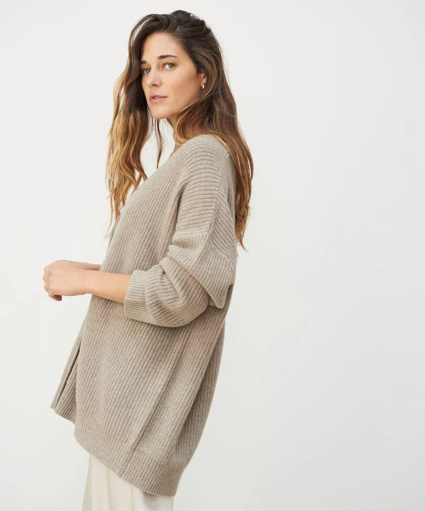 Lucy - Kaschmir-Strickjacke mit V-Ausschnitt