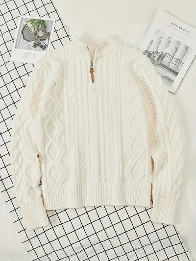 Rabada – Strickpullover Mit Halbem Reißverschluss Und Stehkragen