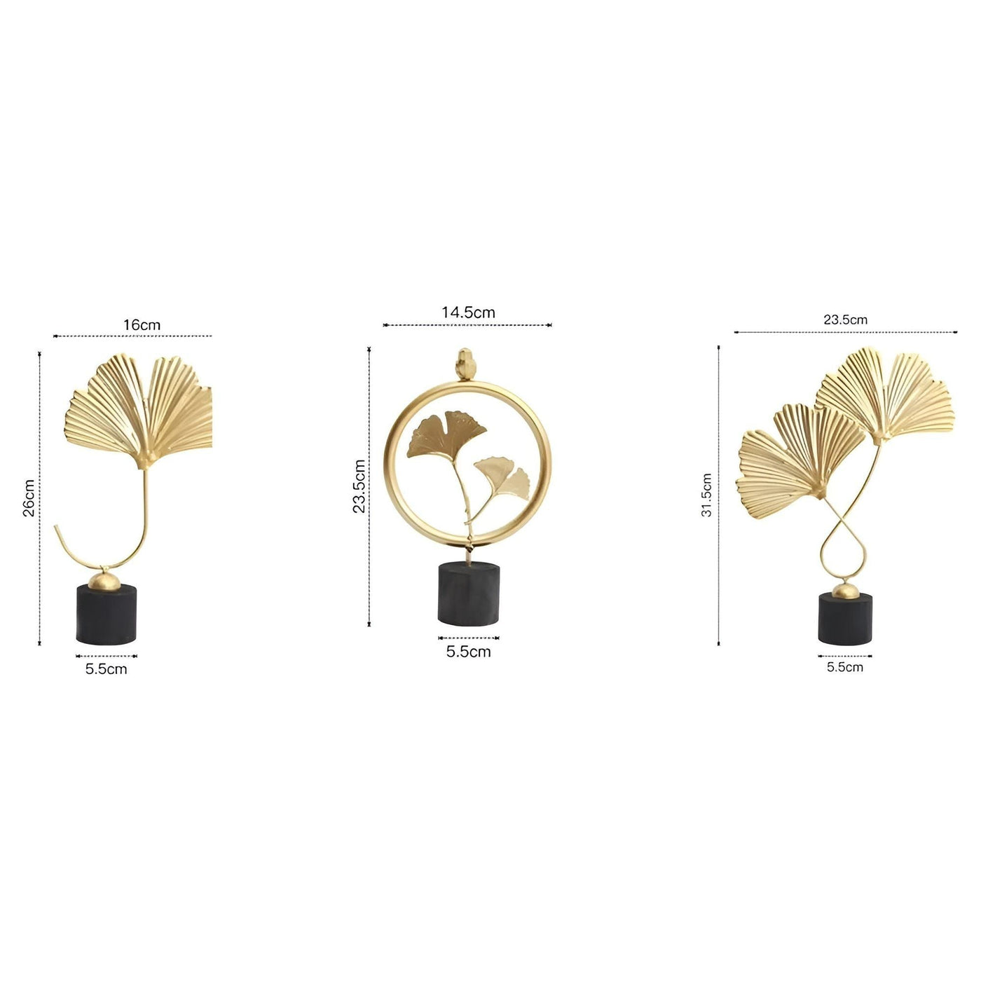 GoldenGrove – Minimalistische Ginkgo-Blatt Skulptur für eleganten natürlichen Charme