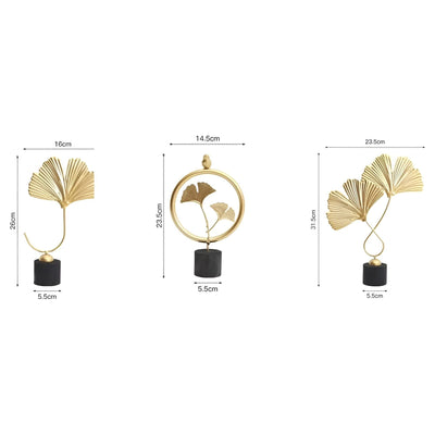 GoldenGrove – Minimalistische Ginkgo-Blatt Skulptur für eleganten natürlichen Charme
